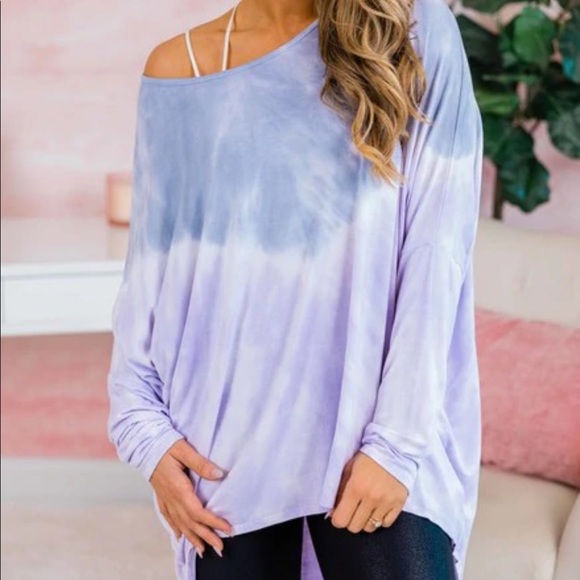 Pink Lily Tops - Pink Lily tie dye pullover